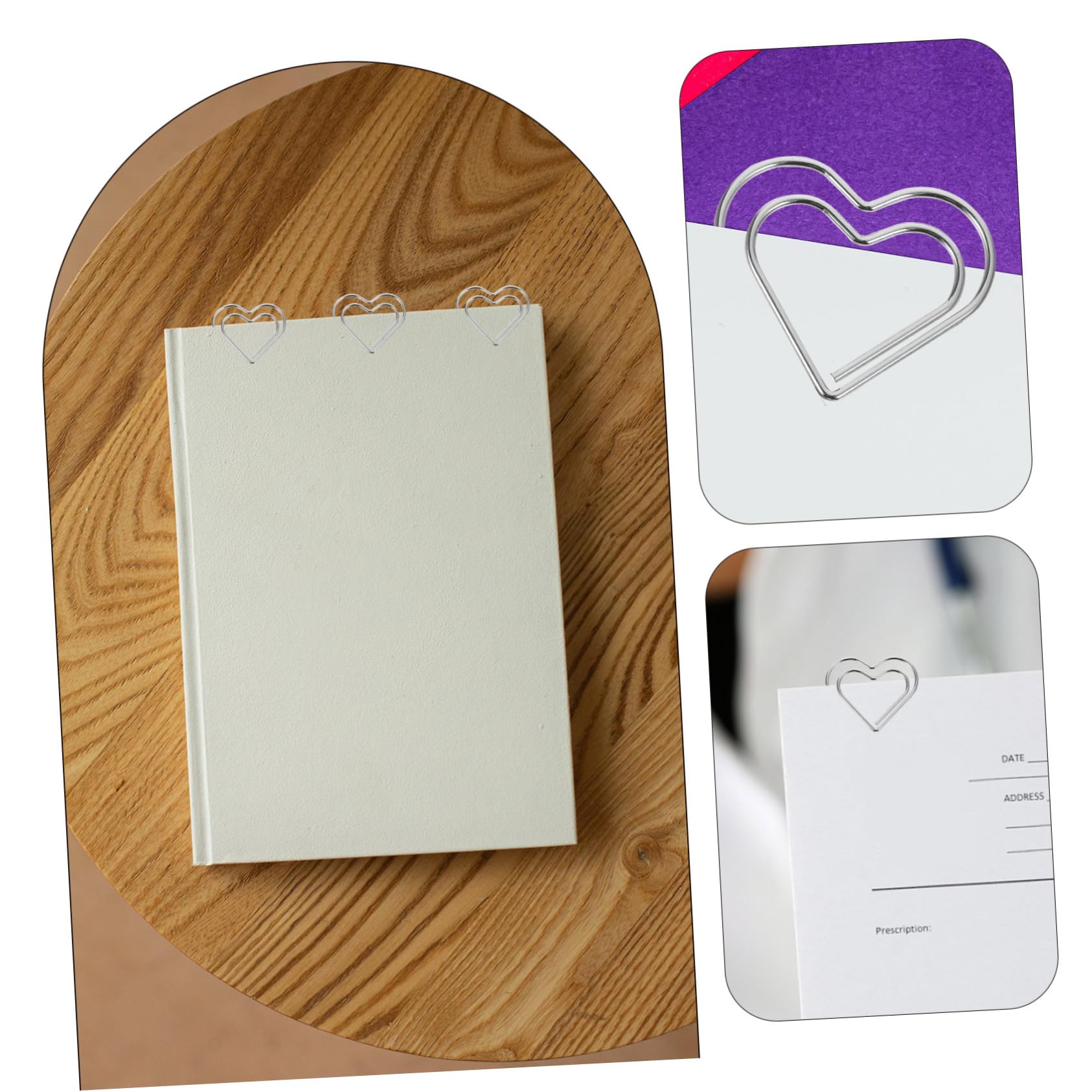 DOITOOL 4 Set Graffette Clip Metallo Per Ufficio E Documenti Accessori Scrivania Creativi E Delicati Per Biglietti Visita Note E Libri 100 Pezzi * 4