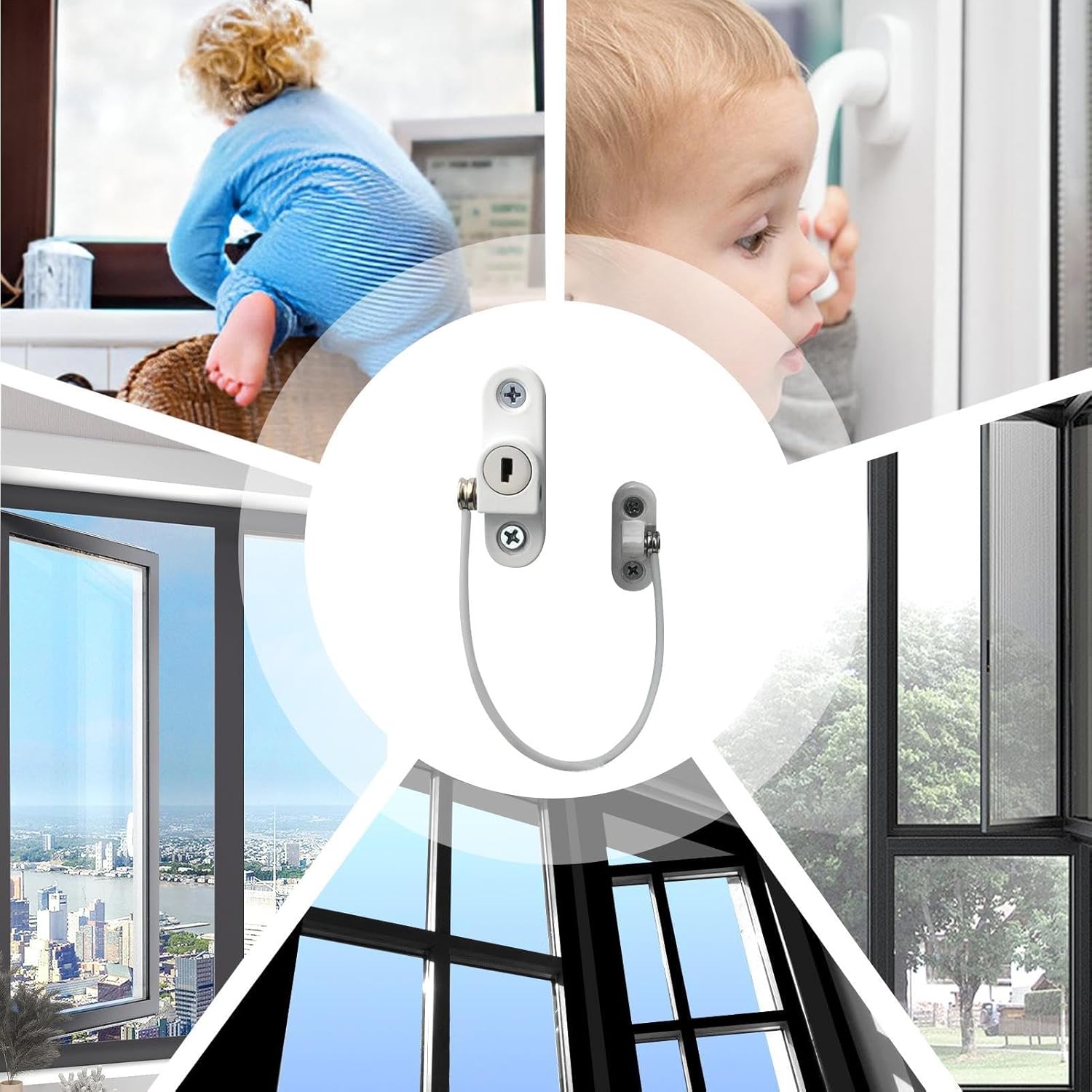 Window Child Safety - Window Child Safety Locks, Security Lock, Restrictor Safetys Guard, Children Security Protection | Lockable Casement Securitys Lock for Home