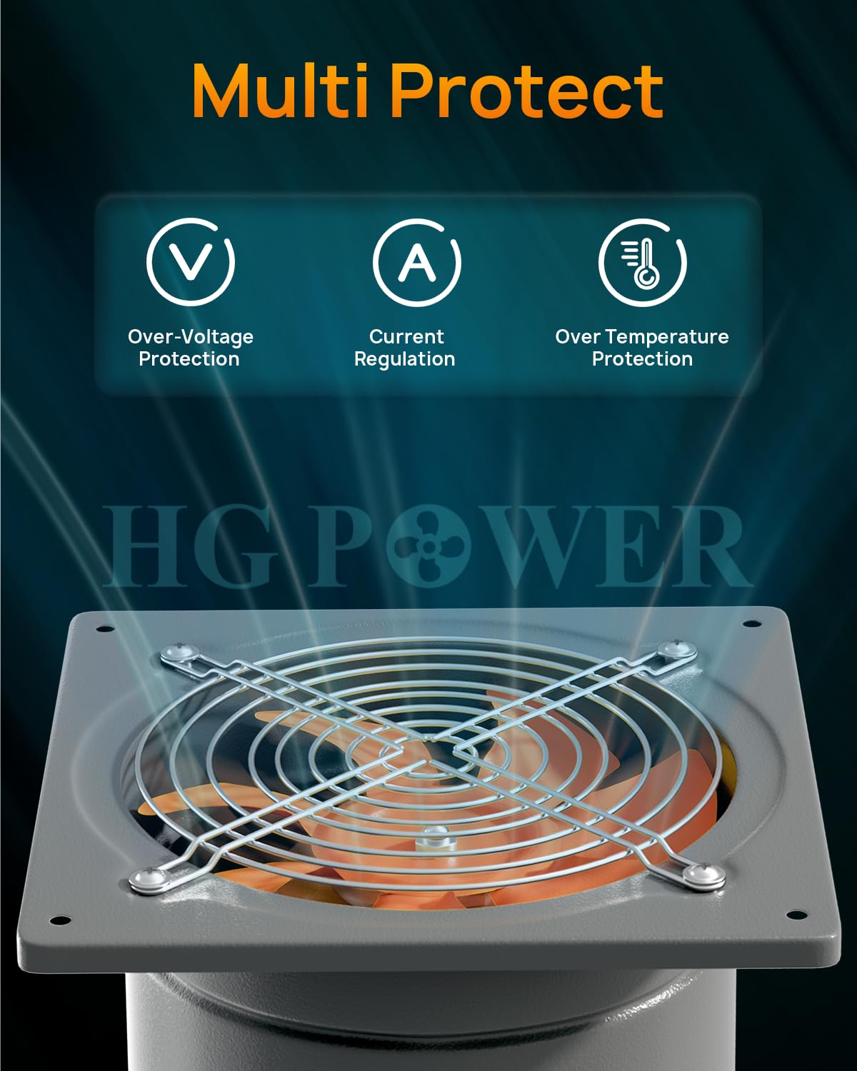 HG Power Extracteur d'air 150mm Ventilateur Mural 535m³/h Clapet Anti-Retour Métallique EU Plug Gris