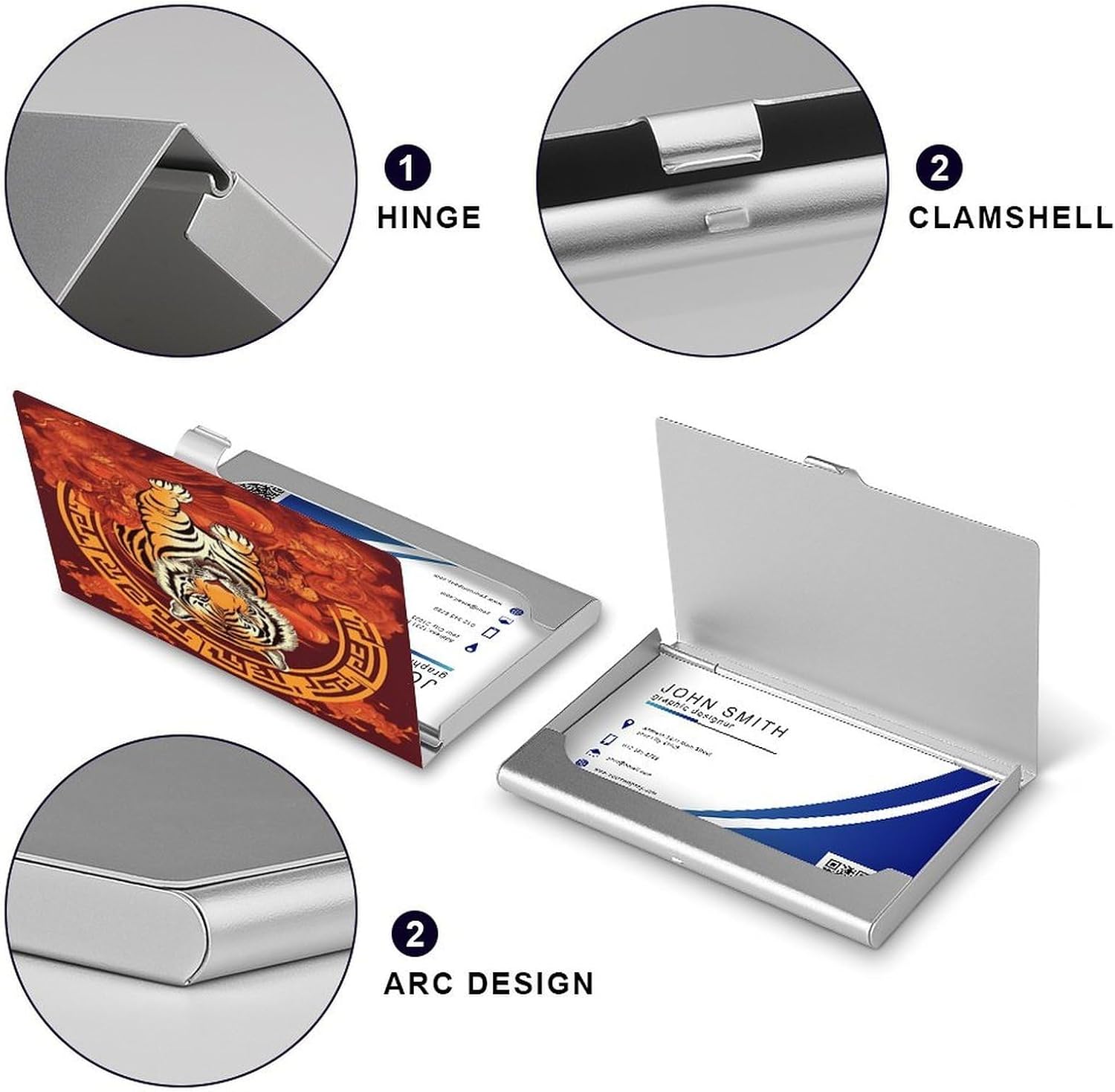 Traditional Tiger Art Business Card Holder Slim Business Card Case image 4