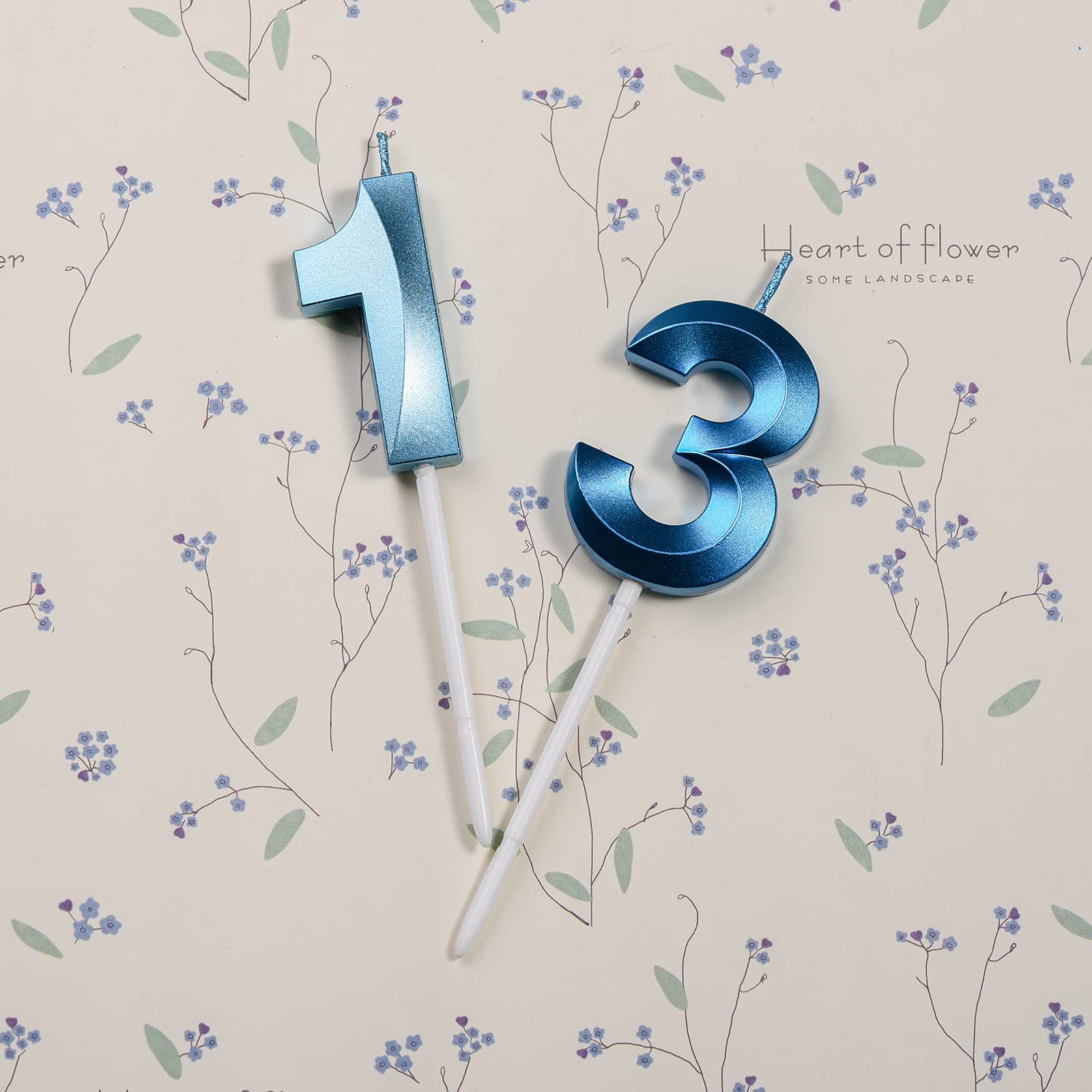Velas azules de 13 cumpleaños, decoración para tartas con el número 13 para decoración de cumpleaños, decoración de fiestas