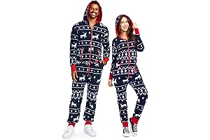 Men's Blue Fair Isle Christmas Onesie Pajamas