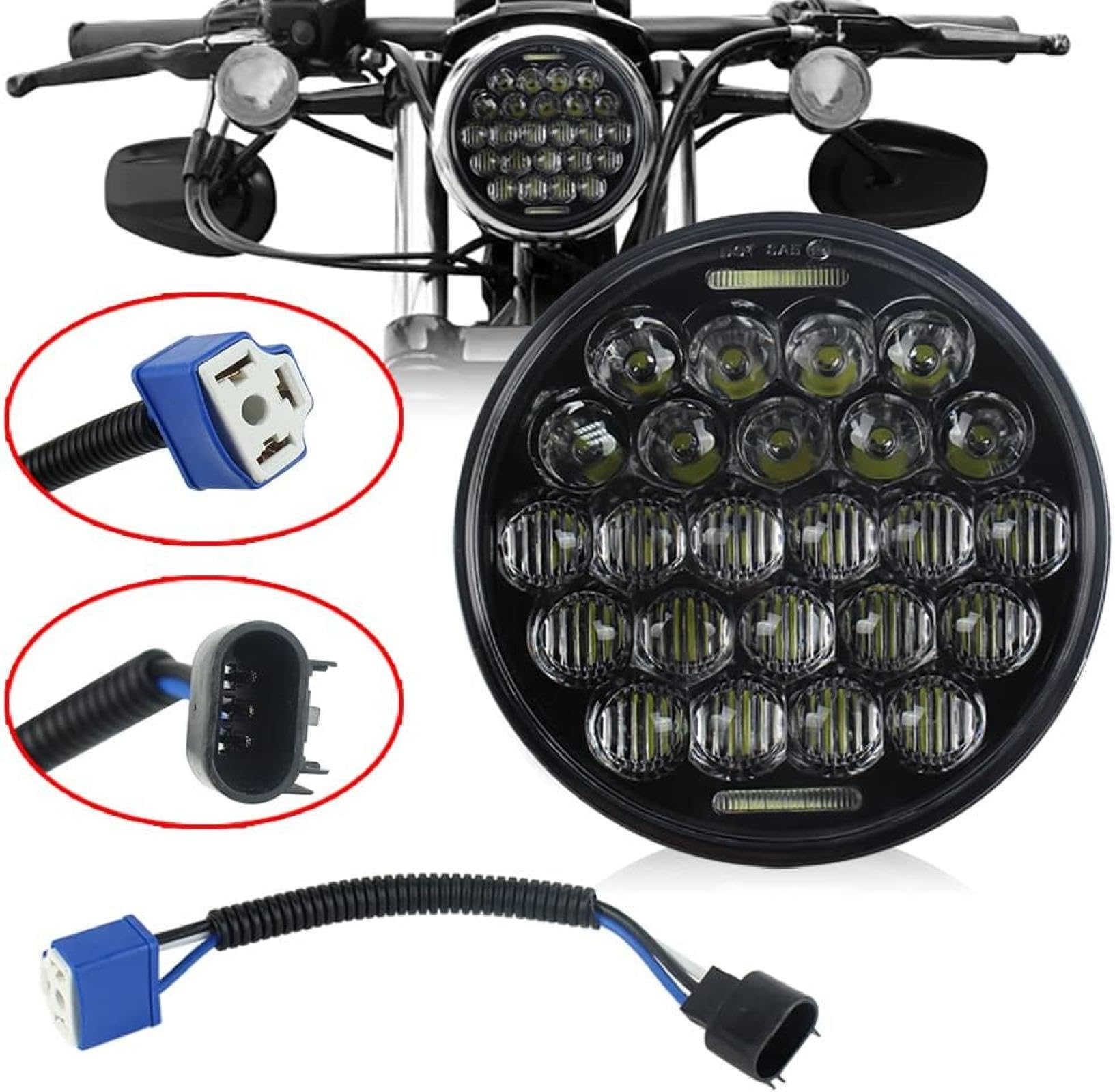 reflektor motocyklowy 5,75 cala 72W akcesoria motocyklowe H/L Beam przednia lampa przednia do Dla Dyna DRL Angel Eye LED reflektor