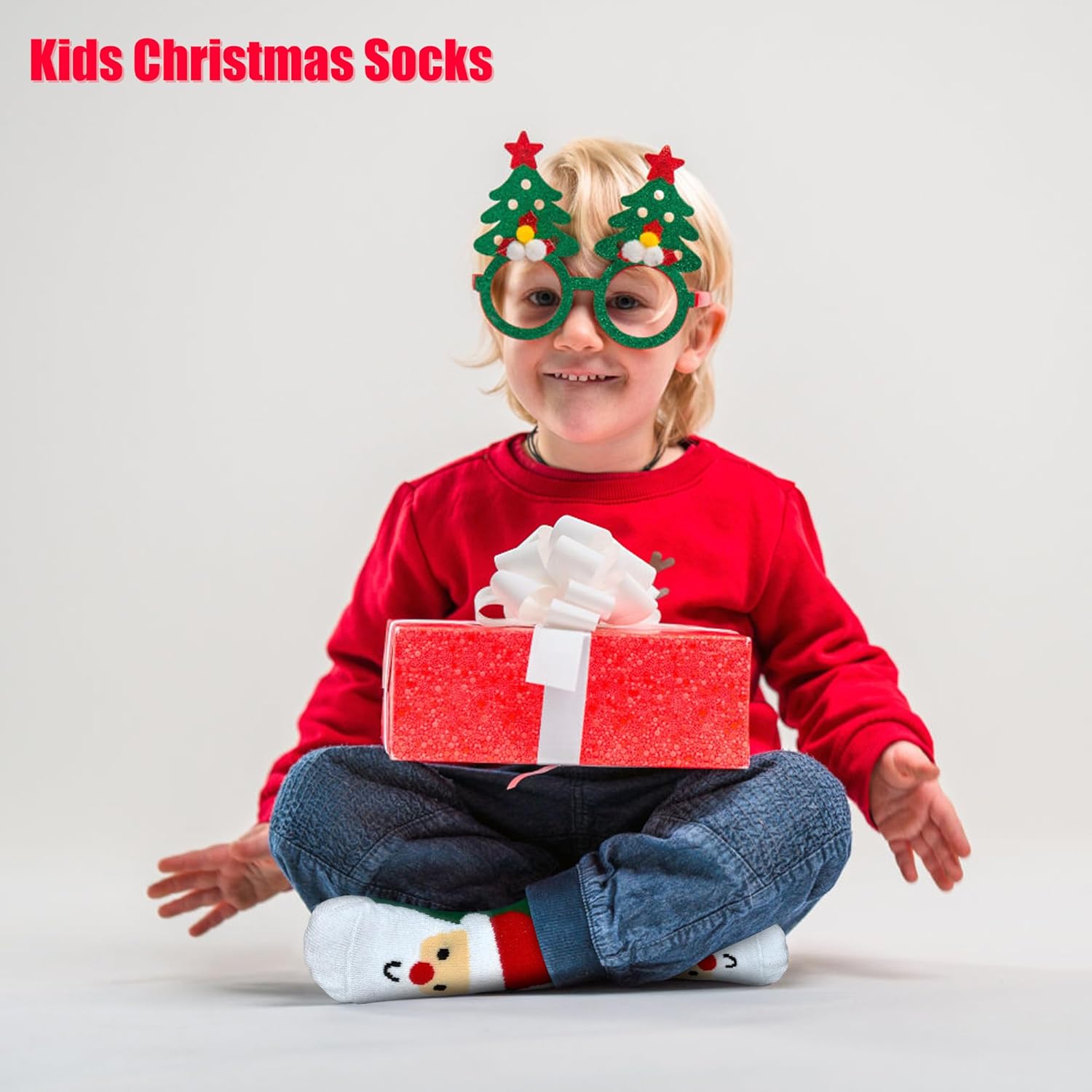 Kids Christmas Socks, Newborn Toddler Kids Crew Socks for Girls Boys(0-9 Years), 6 Pairs Baby Xmas Holiday Socks - Image 5