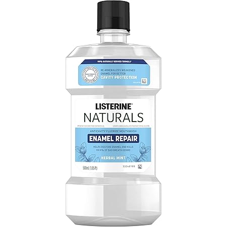 Amazon Com Listerine Naturals Enamel Repair Mouthwash With Mineral Sodium Fluoride Oral Rinse To Help Restore Tooth Enamel Kill Bad Breath Germs 99 Naturally Derived Herbal Mint 500 Ml Everything Else