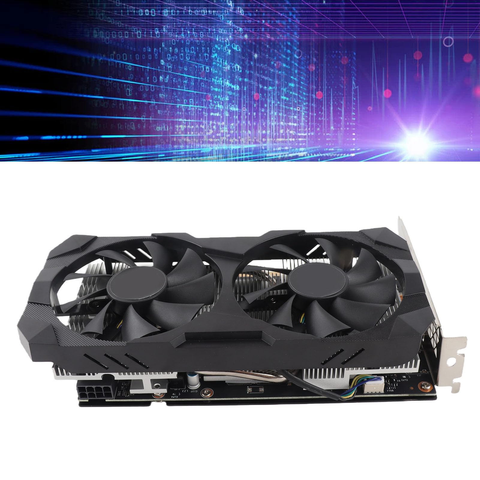 Jectse Karta Graficzna 6 GB GDDR6 192-bitowa Karta Graficzna do Gier z Podwójnymi Wentylatorami Chłodzącymi, Komputera Stancjonarnego do Gier 1080p 2K AAA