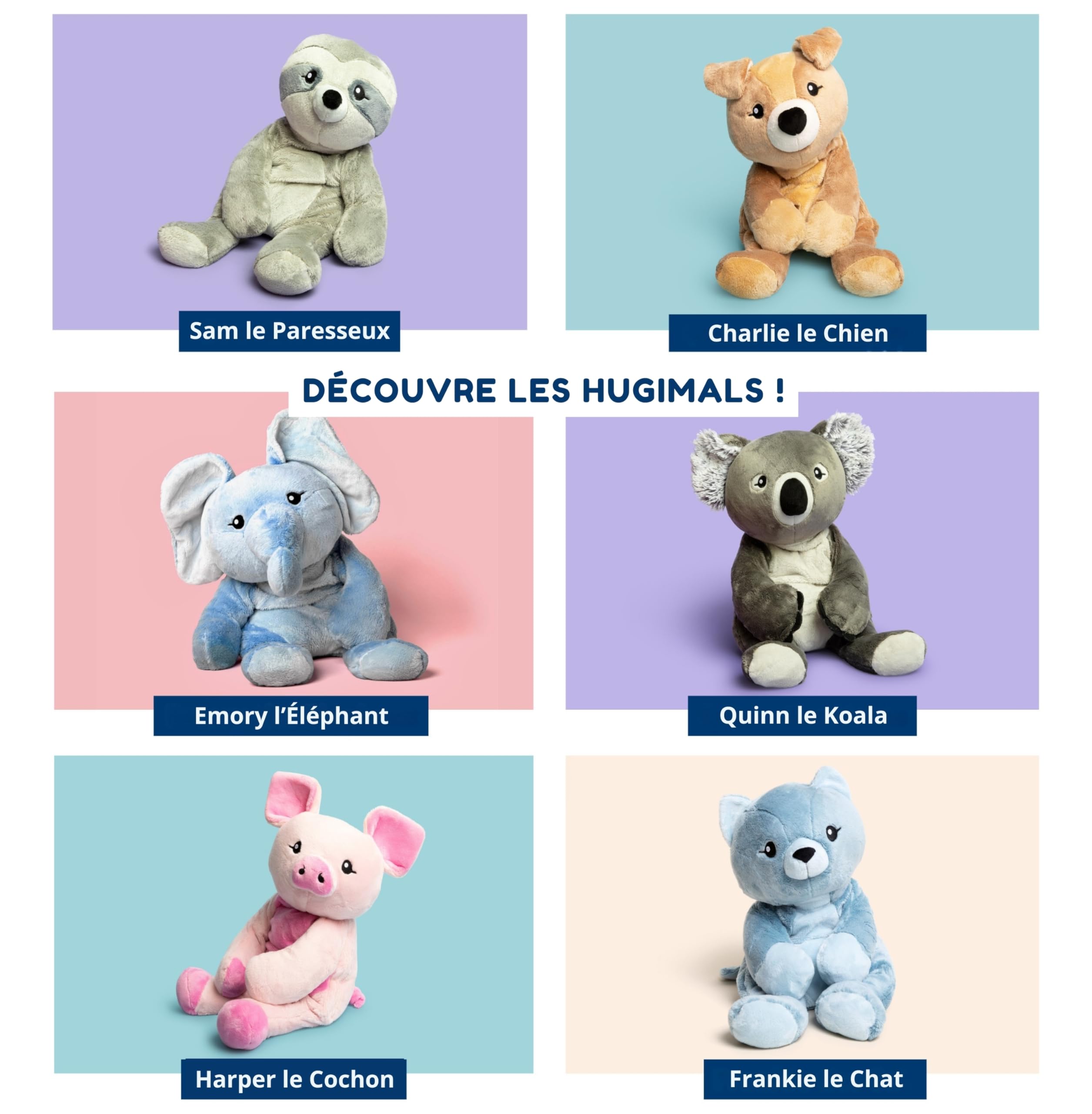HUGIMALS Peluche lestée pour Adulte, sensorielle et apaisante, 2 kg