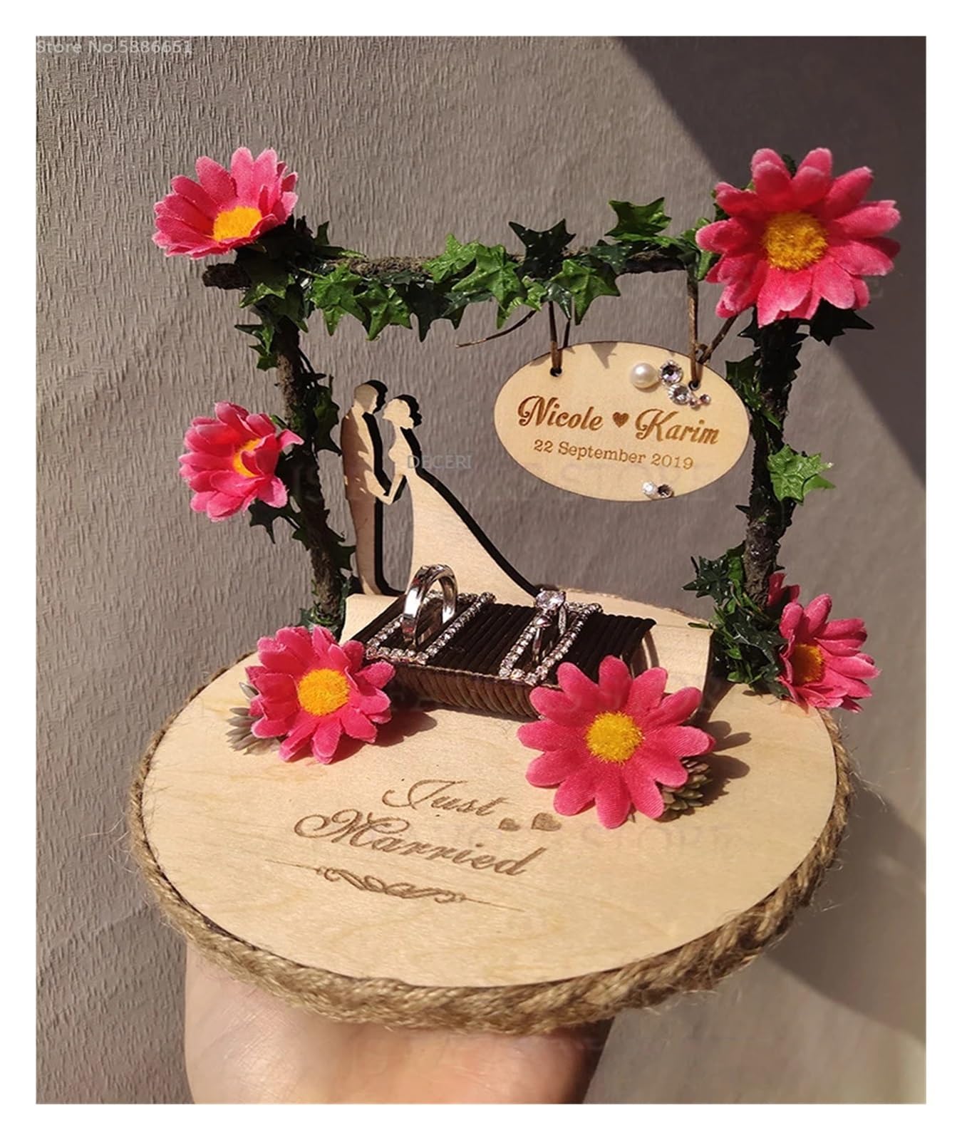 Portafedi In Legno Per Matrimoni 1 cuscino for anello di fidanzamento for proposta matrimonio