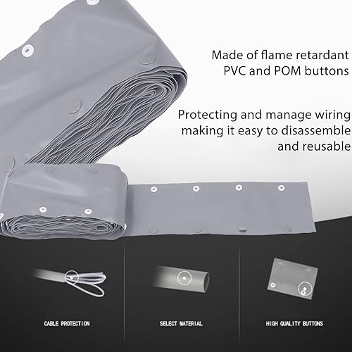 Miniatura 3 de Funda de cable con botón a presión Protector de cable de manga protectora Tubo de alimentación Protector de cable de alimentación PVC ignífugo para