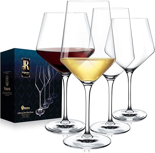 Miniatura 1 de Mainstream Source Copas de vino blanco y tinto, colección Modern Renaissance  Copas de vino de cristal de estilo europeo contemporáneo para vino