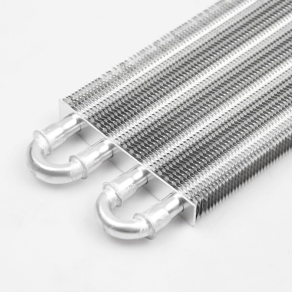 4 Row Aluminum Transmission Oil Cooler Universal 6 Pass Tube and Fin Transmission Cooler Kit