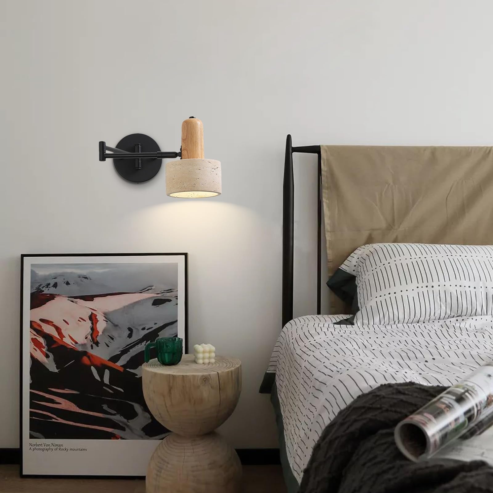 Lampada da Parete a LED con Interruttore, Applique da Comodino, faretto a Incasso, Applique Regolabili per Camera da Letto, Soggiorno, Hotel