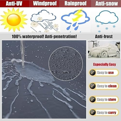 Miniatura 7 de Funda completa de coche compatible con Ssangyong Korando Kyron Musso Rexton 100% impermeable, protector solar, anticongelante, antigranizo,