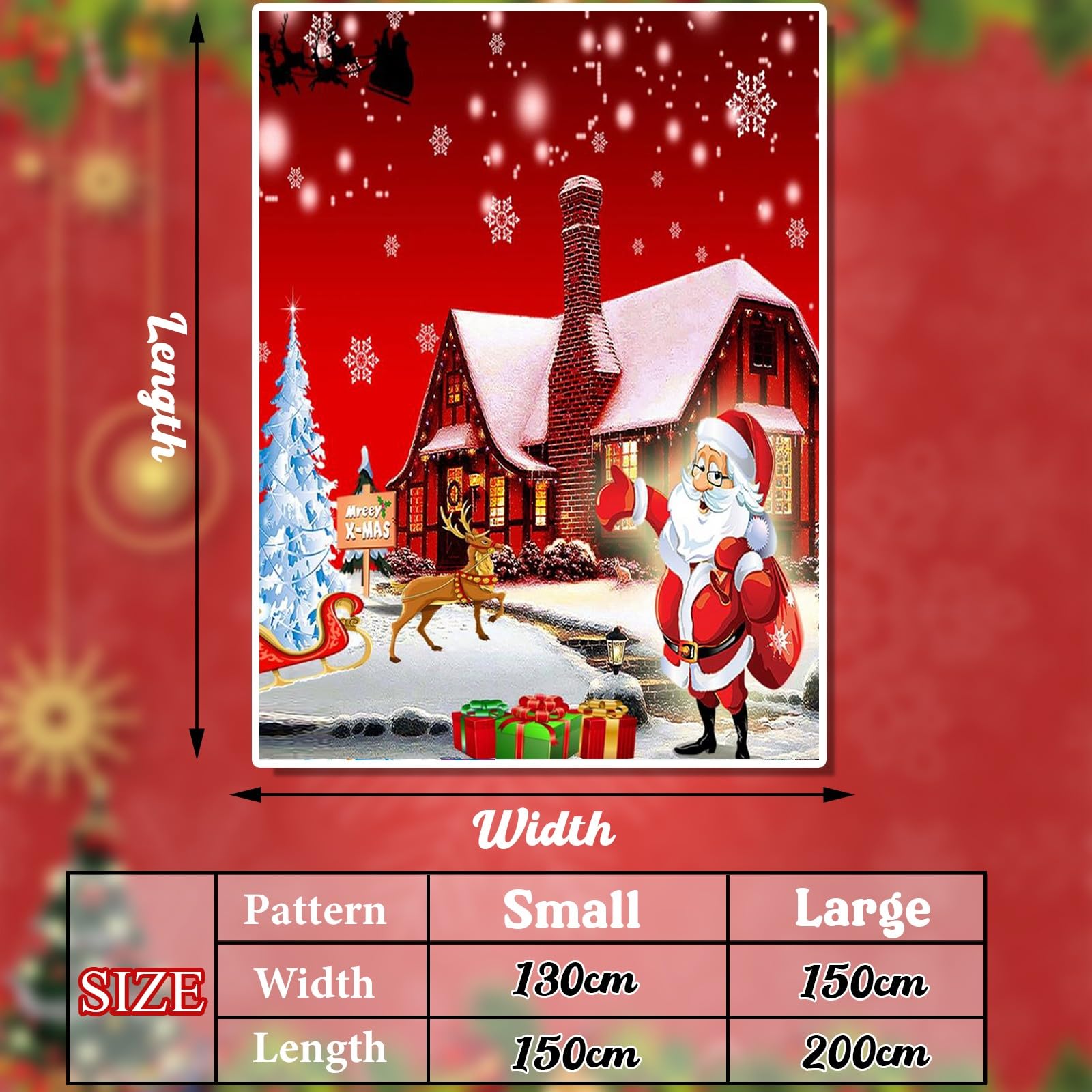 PORJDN Coperta di Natale per Divano, Coperta Morbida in Flanella, Coperta Natalizia con Motivo 3D Stampato, Morbida e Leggera per Divano, Letto, Ufficio e Viaggi all'aperto. (Stile B, 150x200cm)