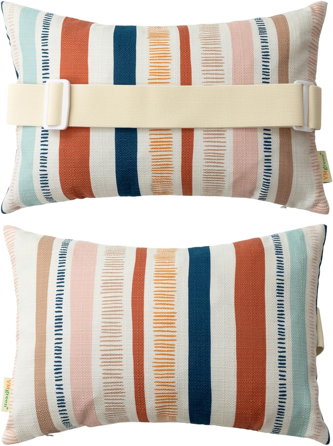Outdoor Pillow for Chaise Lounge Chair, Adirondack Chair Head Resting Cushion, Waterproof with Adjustable Elastic Stripe for Garden Furniture Decorative 2 Pack 11”*16”