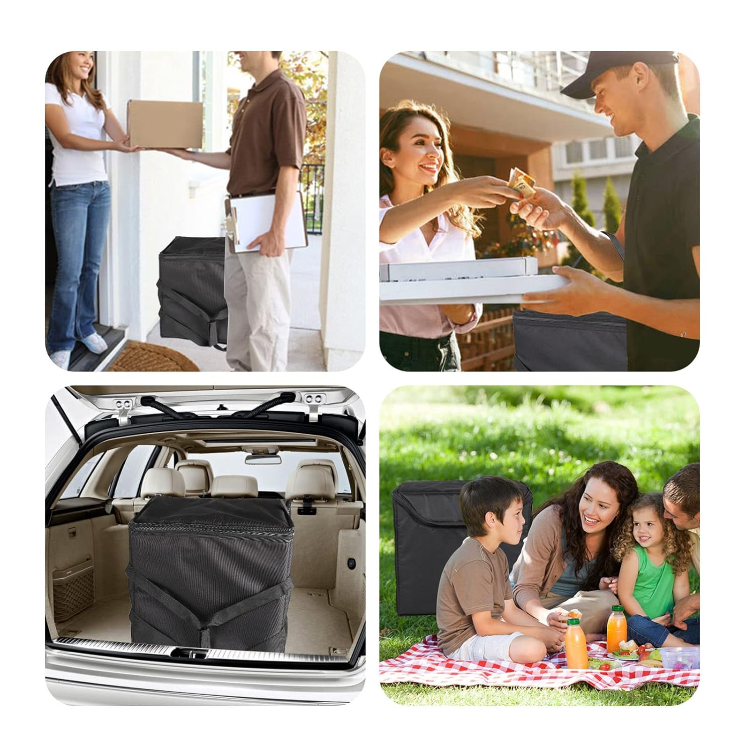 70% оƒƒ Dіѕсоunt OLYDON Insulated Heated Delivery Bag with Handle - Portable Microwave Food Warmer, Collapsable Grocery Boxes - Picnic Lunch Pizza Container for Food Transport