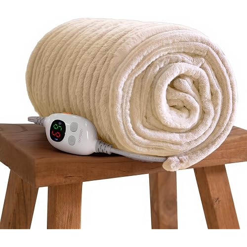 GOTCOZY Heated Blanket-Soft Plush Electric Blanket 50"X60"(Eggnog)