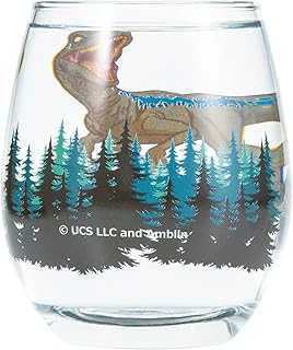 Jurassic World SAN3825-2 3D Glass Tumbler, Approx. 11.2 fl oz (330 ml), Blue, Goods, Tableware, Made in Japan