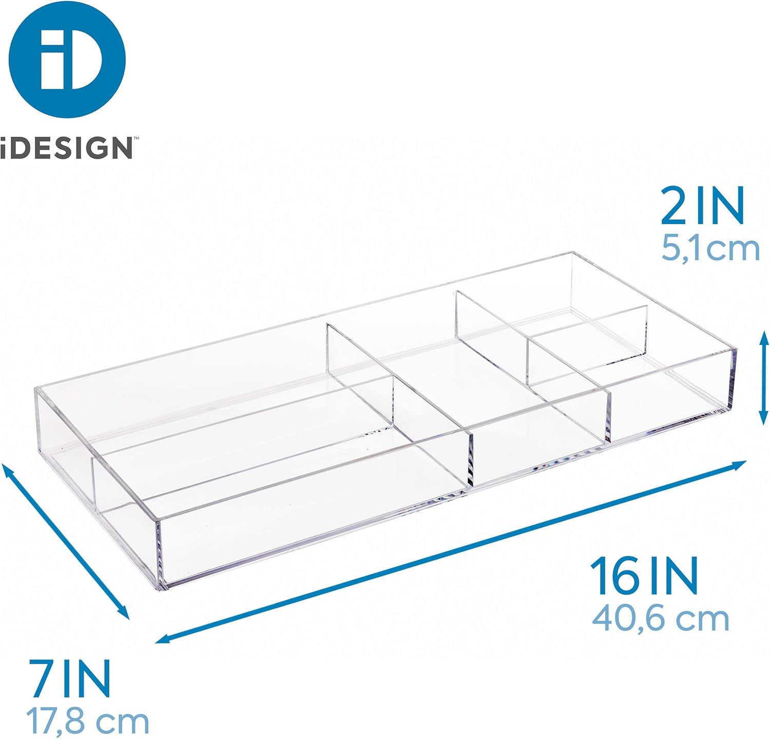 iDesign Clarity Wall Mount Nail Polish Storage Rack with 3 Shelves for Bathroom, Closet, Bedroom, Set of 1, Vanity Tray,42400 : Home & Kitchen