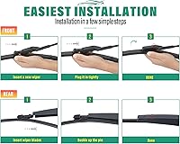 Vista 350 de 26" 20" 16" Windshield Wiper Blades Replacement for Dodge Grand Caravan 2008-2020 / Chrysler Town & Country 2008-2016 Premium All Weather Front Rear