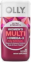 OLLY Ultra Strength Women's Multi + Omega-3 Softgels: Immune, Brain, Heart & Beauty Support - Daily Multivitamin 60 Count