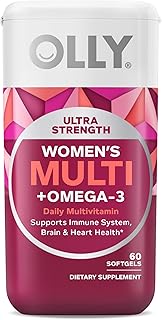 OLLY OLLY Ultra Women's Multi Softgels, Overall Health and Immune Support, Omega-3s, Iron, Vitamins A, D, C, E, B12, Daily Multivitamin, 30 Day Supply - 60 Count