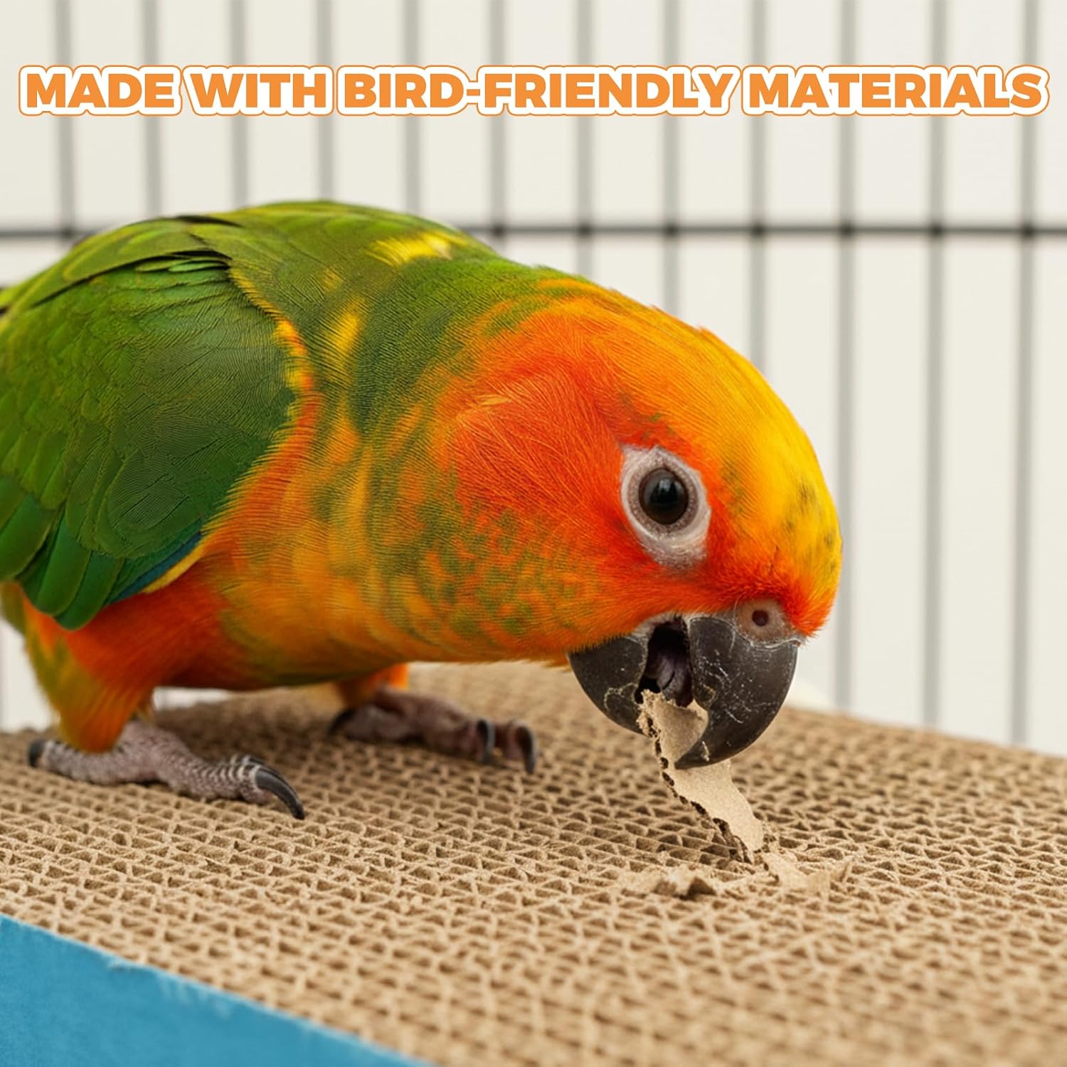 7.3 Inch Paper Bird Toys，Parrot Chew Toy and Perch， Cardboard Platform image 3