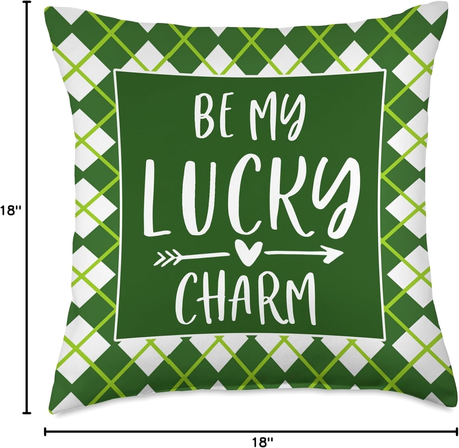 St Patricks Day Pillow Cover Shamrock Irish Decor Gift Throw Pillow