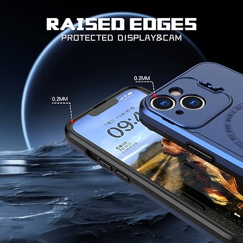 Miniatura 5 de Asuwish Funda para iPhone 15 Plus de 6.7 pulgadas con protector de pantalla de vidrio templado Magsafe y soporte delgado, funda para celular