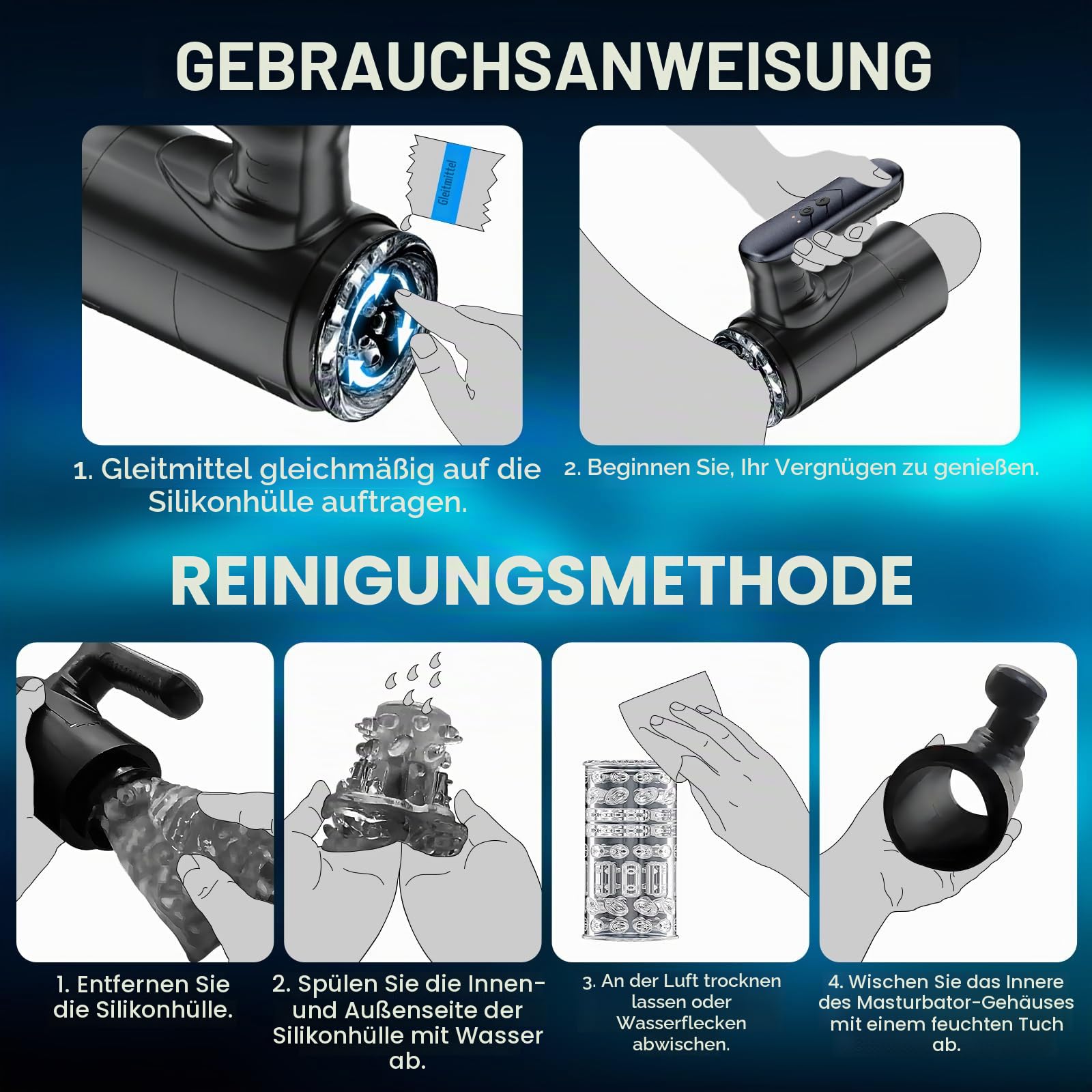 Elektrischer Cup-Masturbator mit Griff für Männer, Masturbator Stroker mit 5 Stoß&Rotationsmodi, Penisvibrator/Pumpe mit zwei offenen Enden – Taschenmuschi Blowjob Maschine/Sexspielzeug für Männer