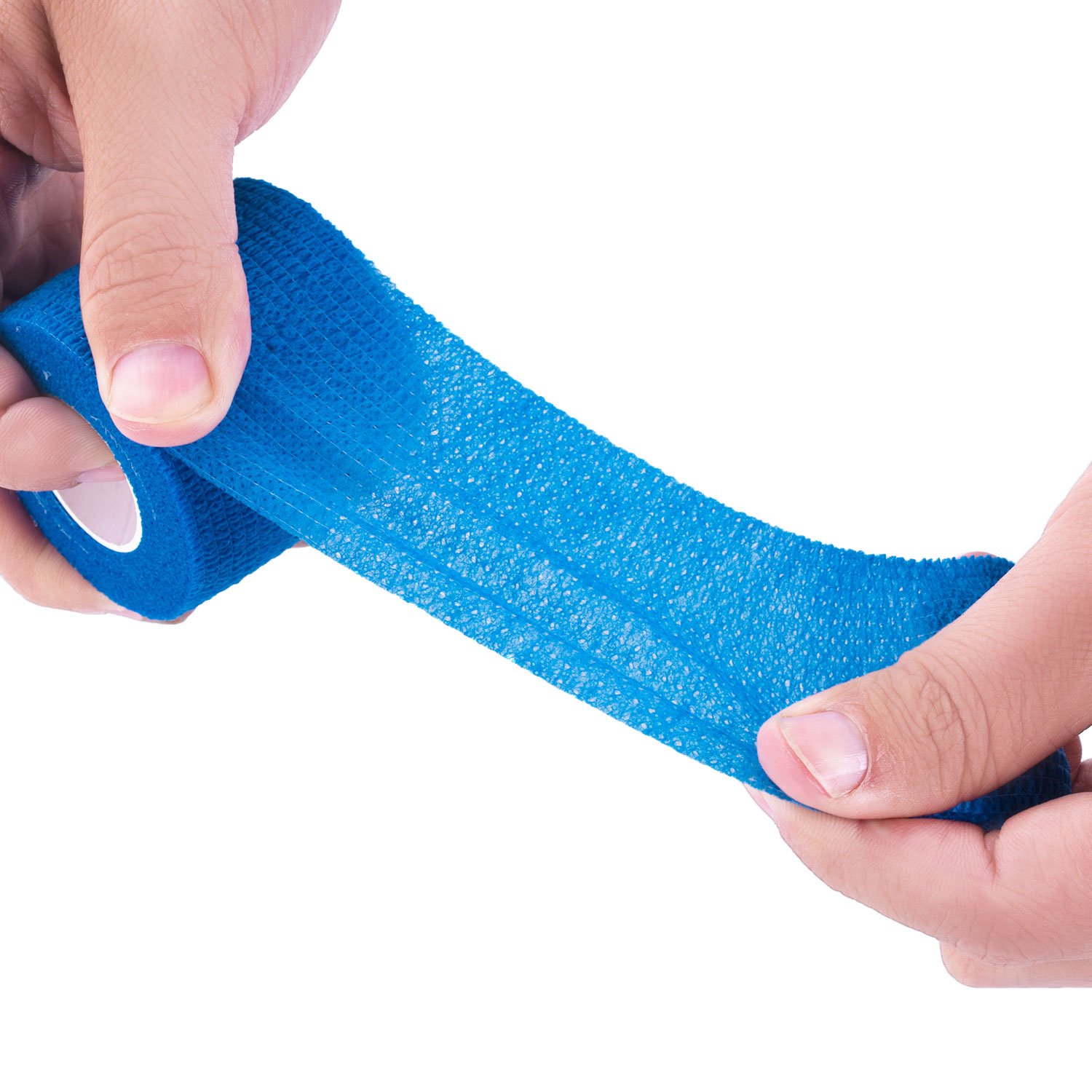 24 STK 5cm X 4,5m Haftbandage Cohesive Bandage Selbsthaftende Verband Fingerpflaster Wundverband Fixierverband Tierverband Hand Reißen Wasserfest Elastische Binde Für Menschen Haustiere (Blau)