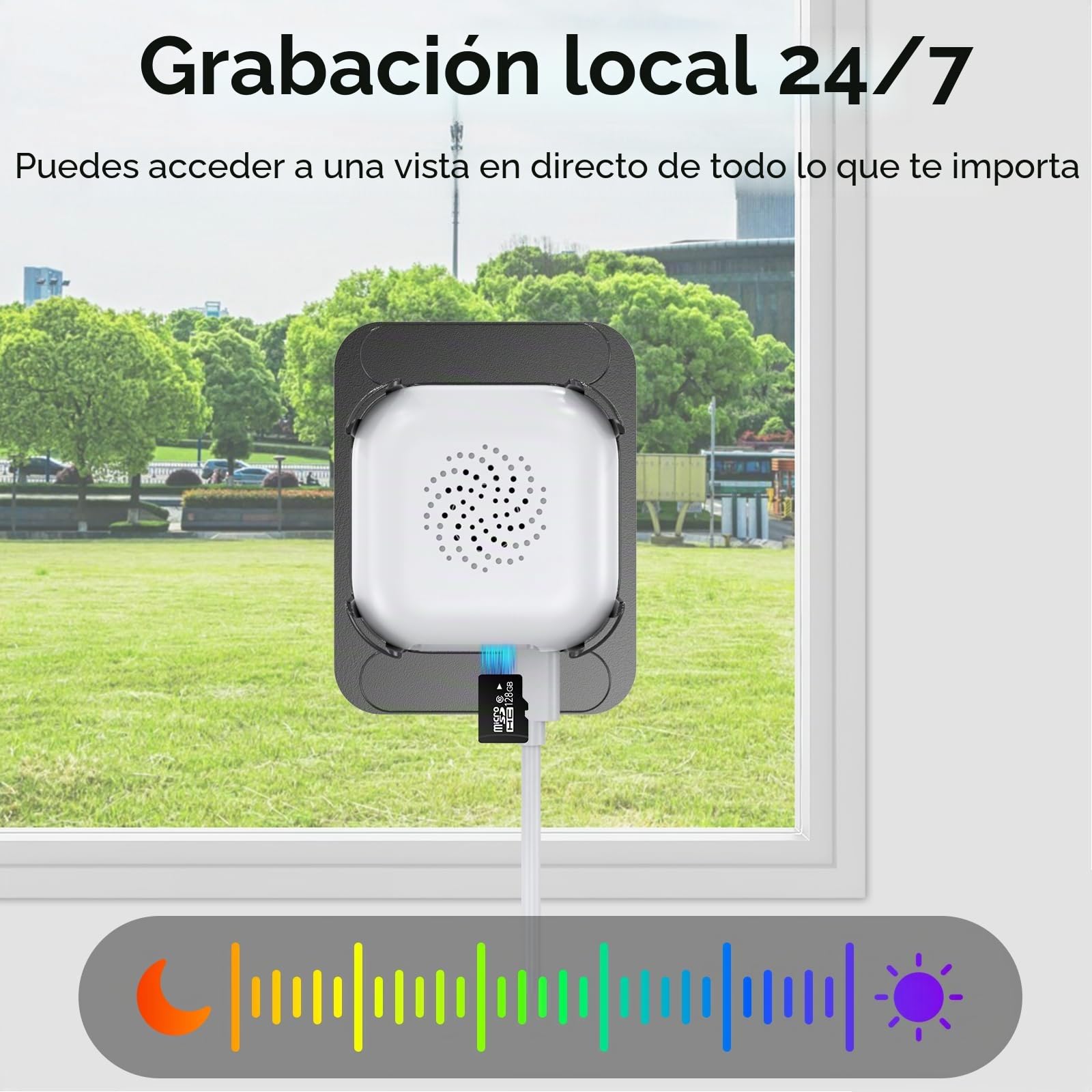 ANYQOO Cámara de Seguridad, cámara Interior de 3 MP 2K, cámara de Ventana WiFi de 2.4 GHz y 5 GHz para el hogar, visión Nocturna a Color, detección de Movimiento, grabación 24/7, fácil de Instalar
