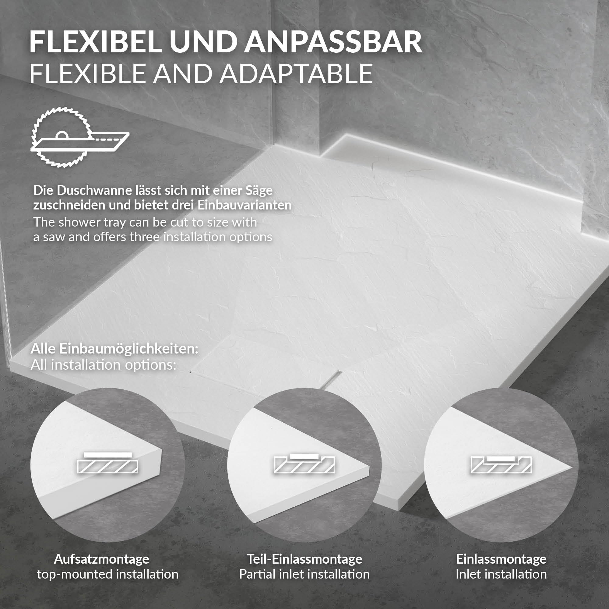 LuxeBath brodzik prysznicowy 90x70 cm bialy z odplywem SMC ekstra plaski i solidny prostokatny brodzik prysznicowy antyposlizgowy w stylu lupkowym designerski syfon latwy montaz do lazienki
