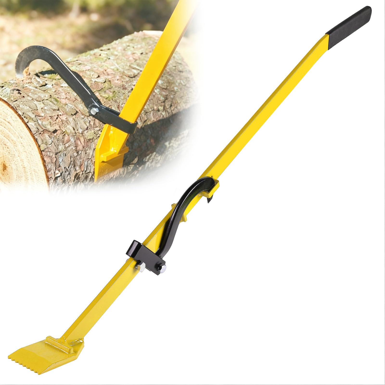 EFUTURETIME 130 cm podnośnik z hakiem obrotowym, łopatka do 600 mm, kolor | Kuta łopatka do pni, uniwersalna pomoc w obracaniu i pomoc w spadaniu do obracania i przesuwania