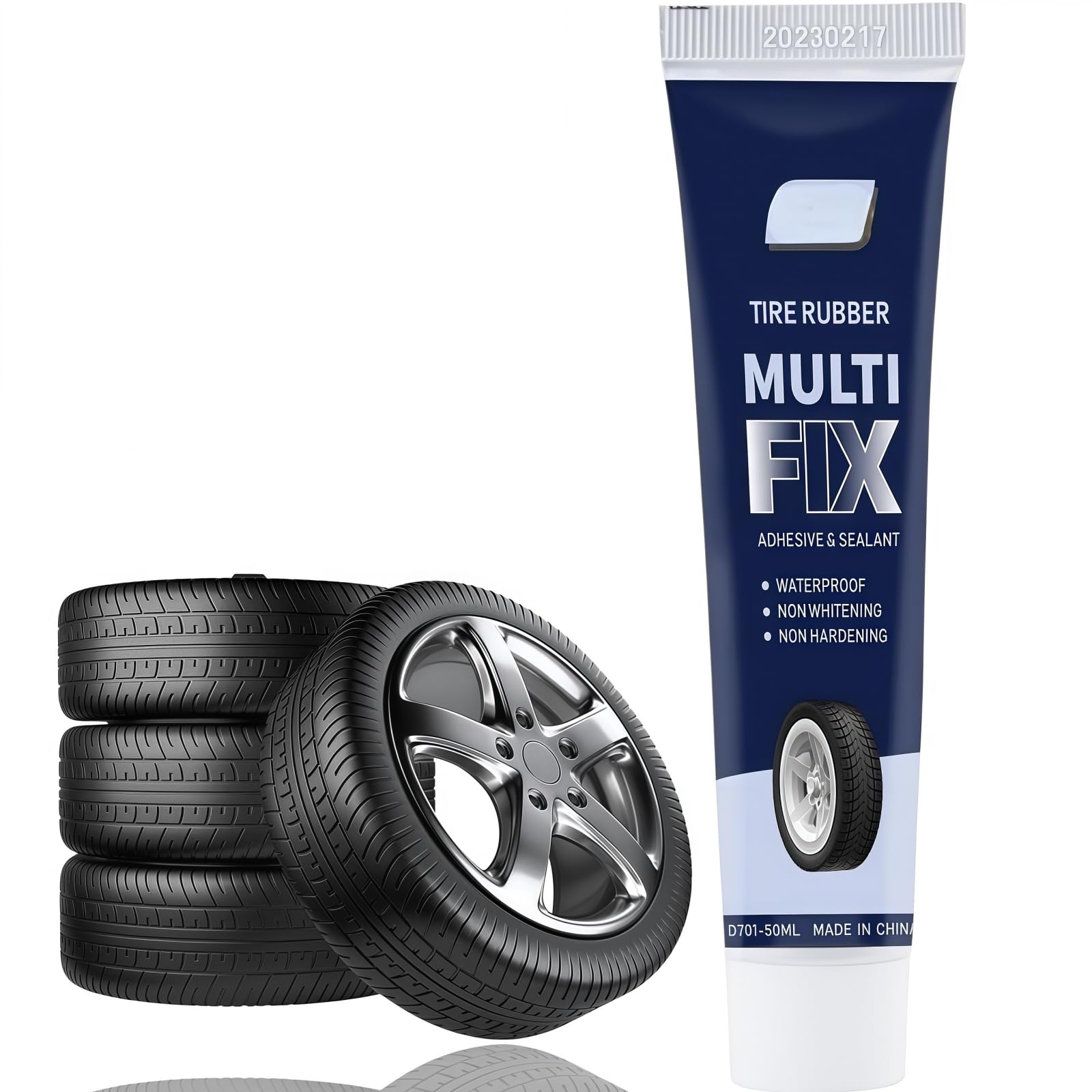 50ML Tire Repair Glue,Black Instant Puncture Repair Glue for Car&Motorcycle Tyres,Tubeless Tyre Sea/Lant,Strong Rubber Cement Sea/Lant for Bike Puncture Repair Kit,Wide Application,Quick Efficient