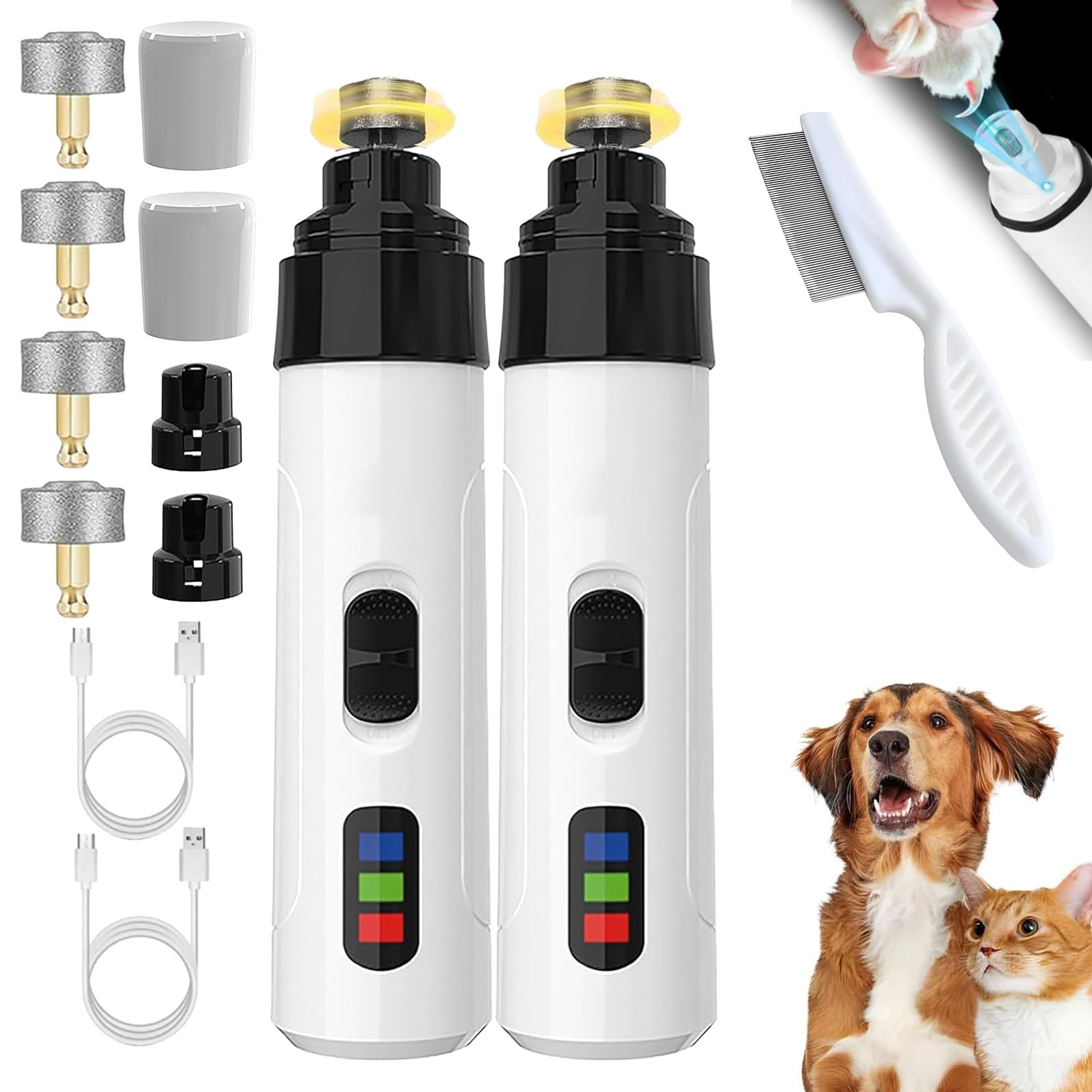 Orthopfote Orthotrimmer Pro, Ortho Pfote Orthotrimmer, Ttrimnox Pro – Der Leise Krallenschleifer Für Stressfreie Pflege, Effiziente Pfotenpflege Für Hunde Zu Hause (2p)