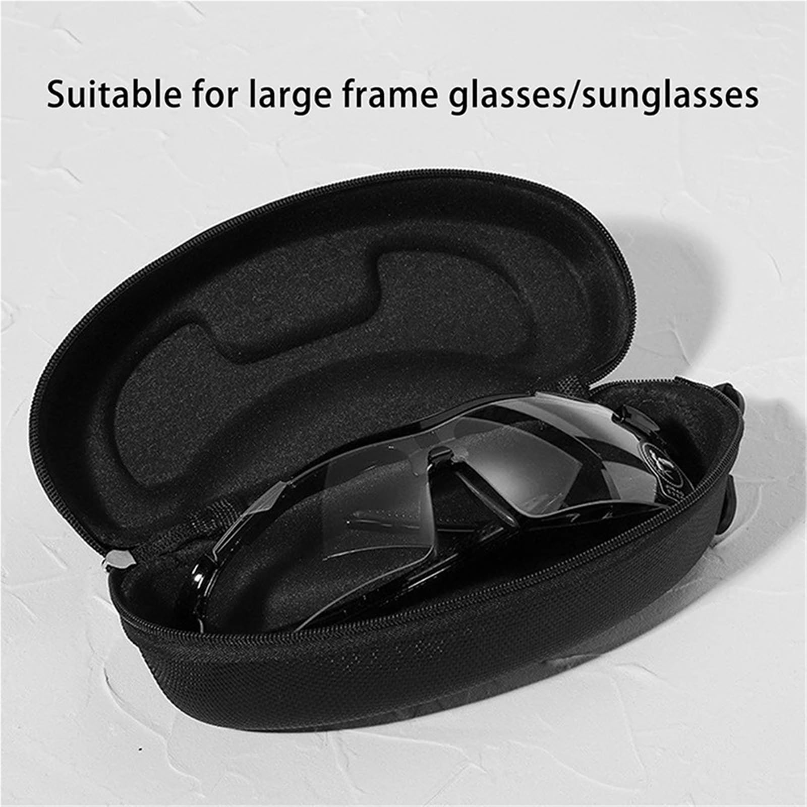 funda gafas Estuche Portátil For Gafas Con Mosquetón Protector Rígido For De Sol Negras Cremallera