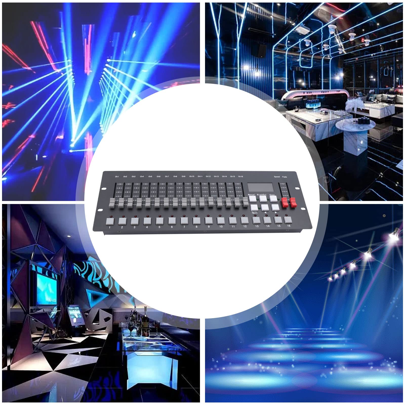 DMX Operator Controller Einfache Lichtkonsole 256CH DMX Konsole Schwarz für DJs Bühnen Diskotheken Nachtclubs Partys 48.4 * 16.8 * 6.3CM