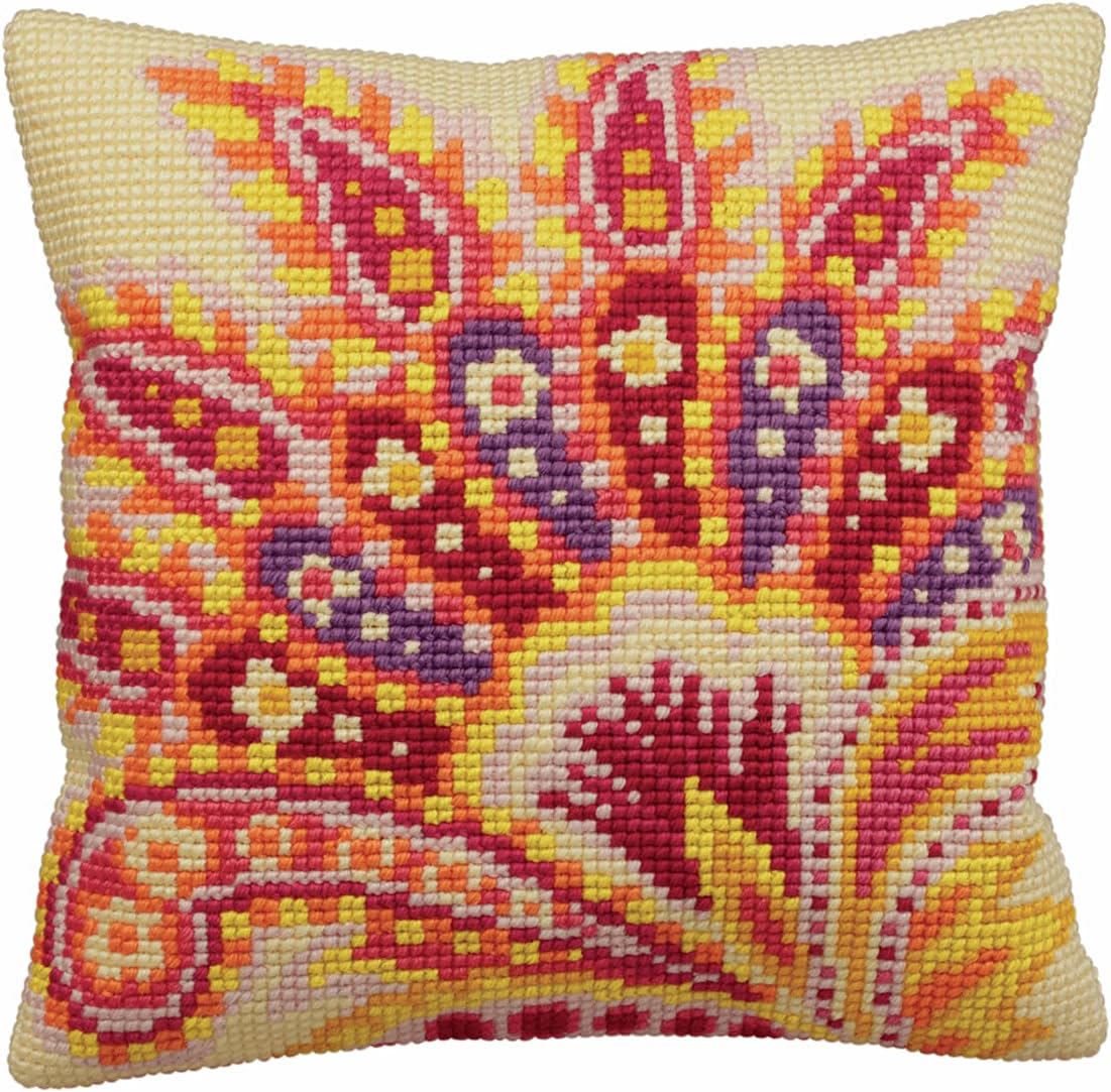Collection D'Art Zelliges Droite Pillow Cross Stitch Kit-15-3/4 X15-3/4