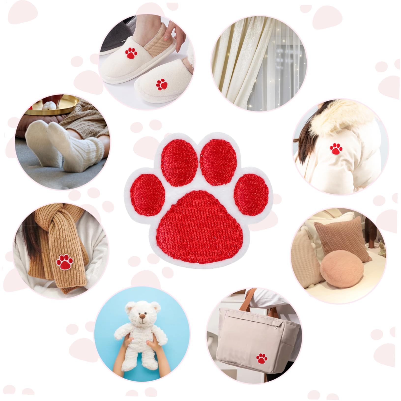 STOBOK 100pezzi Toppe Ricamate Impronta Di Cane Per Abbigliamento Accessori Fai Da Te Facile Da Cucire e Adesive Per Giubbotti e Borse