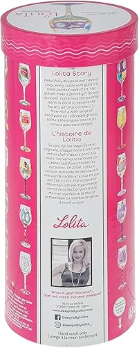 Miniatura 9 de Enesco Designs by Lolita Happy 50th Birthday - Copa de vino artesanal pintada a mano, 15 onzas, multicolor