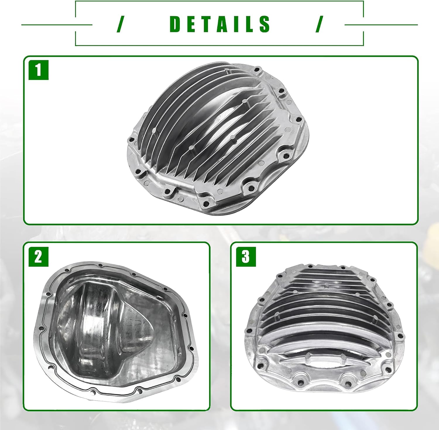 PartsFlow Differential Cover Compatible with Ford F-250 F-350 F-450 F-550 Super Duty 2008 2009 2010 Heavy Duty Rear Axle Housing Cap Rust-Resistant Finish