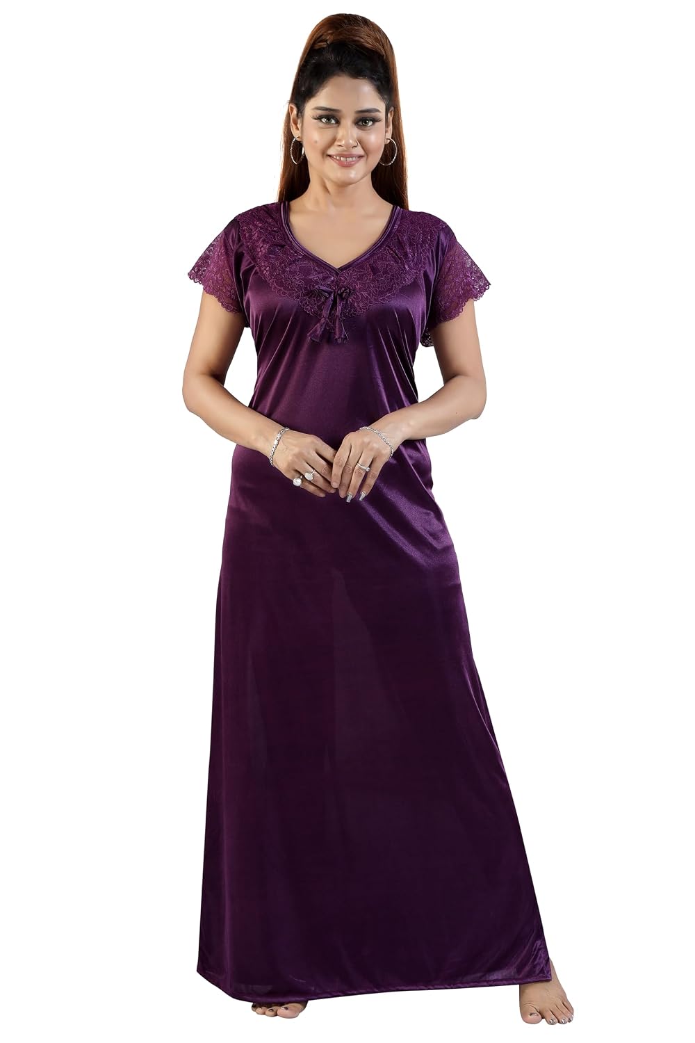 LIFE - TALE Women's Fancy Lace Sleeves Nighty - Review, Price and Buying Guide
