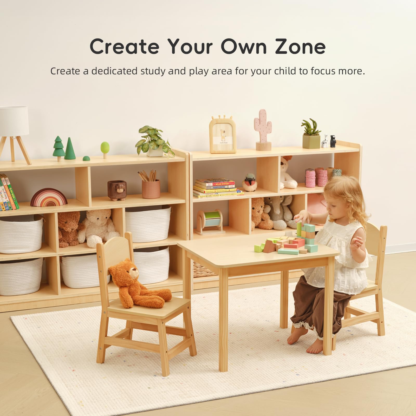 Amazon.co.jp: OOOK モンテッソーリおもちゃ棚と収納 3段大型おもちゃ