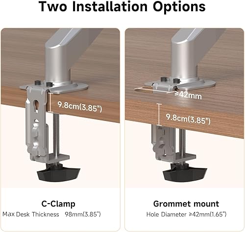 Miniatura 5 de Suptek Soporte para monitor de resorte de gas, soporte de escritorio totalmente ajustable para monitores de 17, 20, 22, 23, 24, 26, 27 pulgadas,