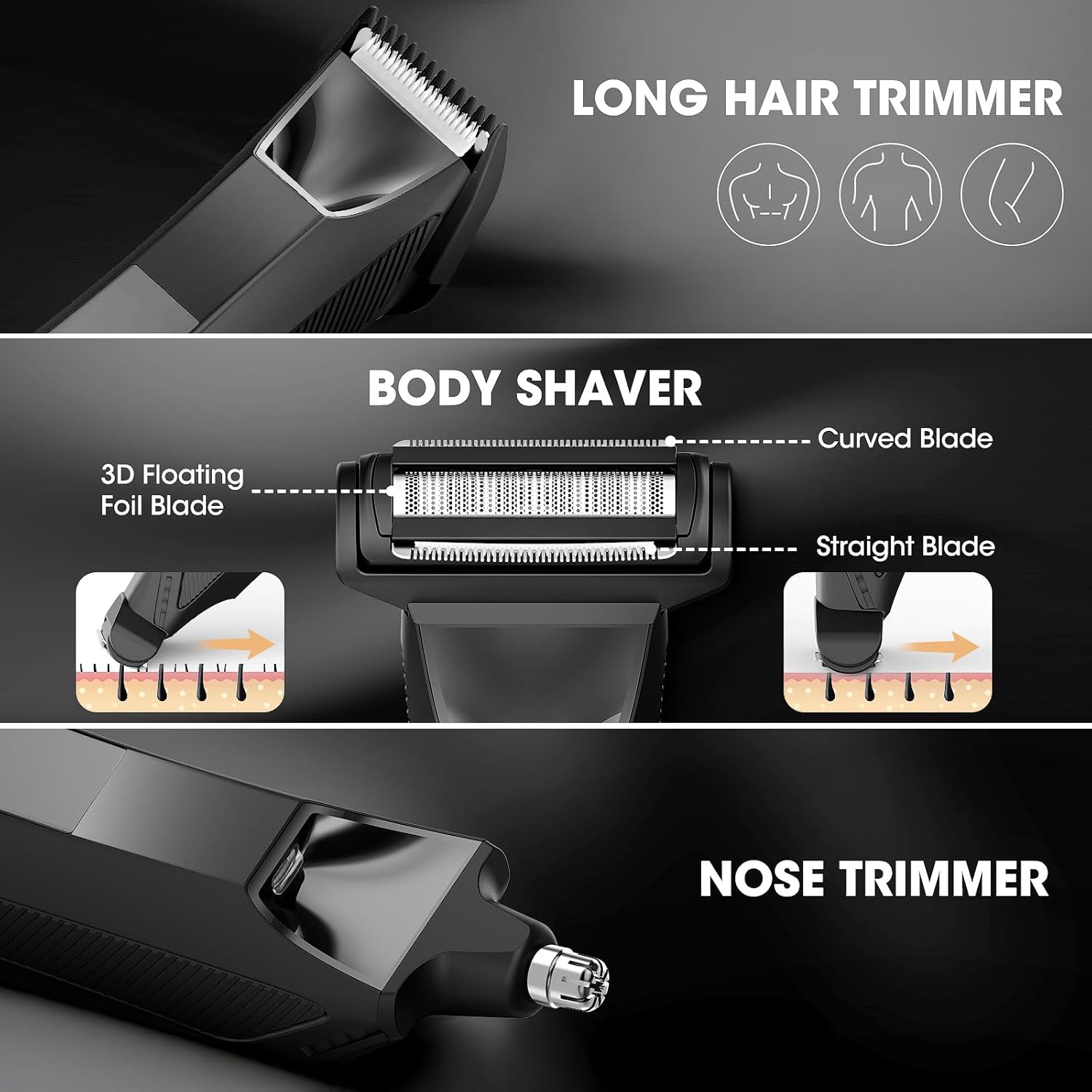 Manscape Body and Ball Trimmer for Men, Bald Head & Body Shaver, Mens Grooming Kits Pubic Groin Hair Trimmer, Body Groomer Electric Razors for Smooth Shaving, IPX7 Waterproof - Image 2