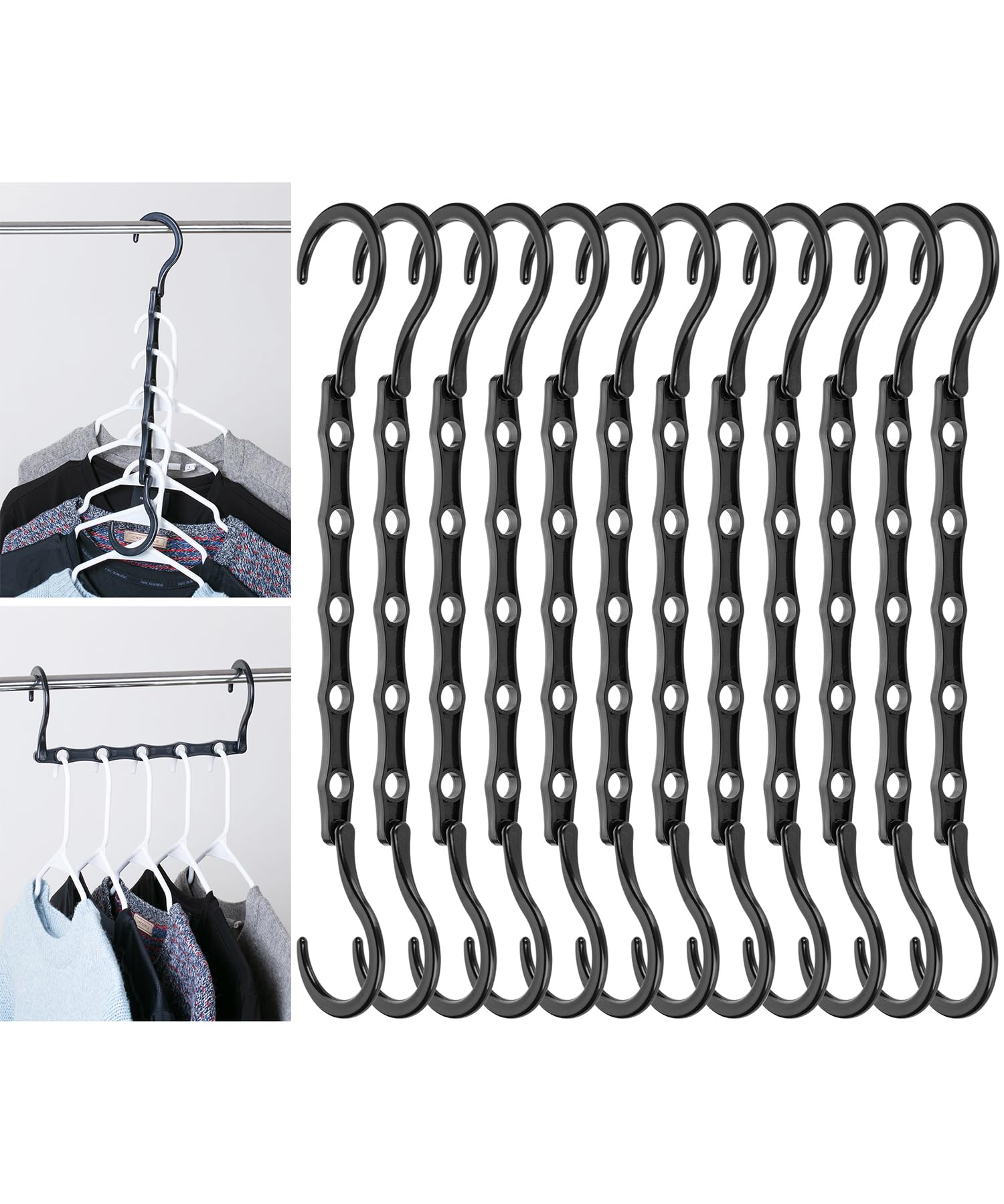 Mr. Pen- Space Saving Hangers, Black, 12 Pack, Clothes Hangers Space Saving,