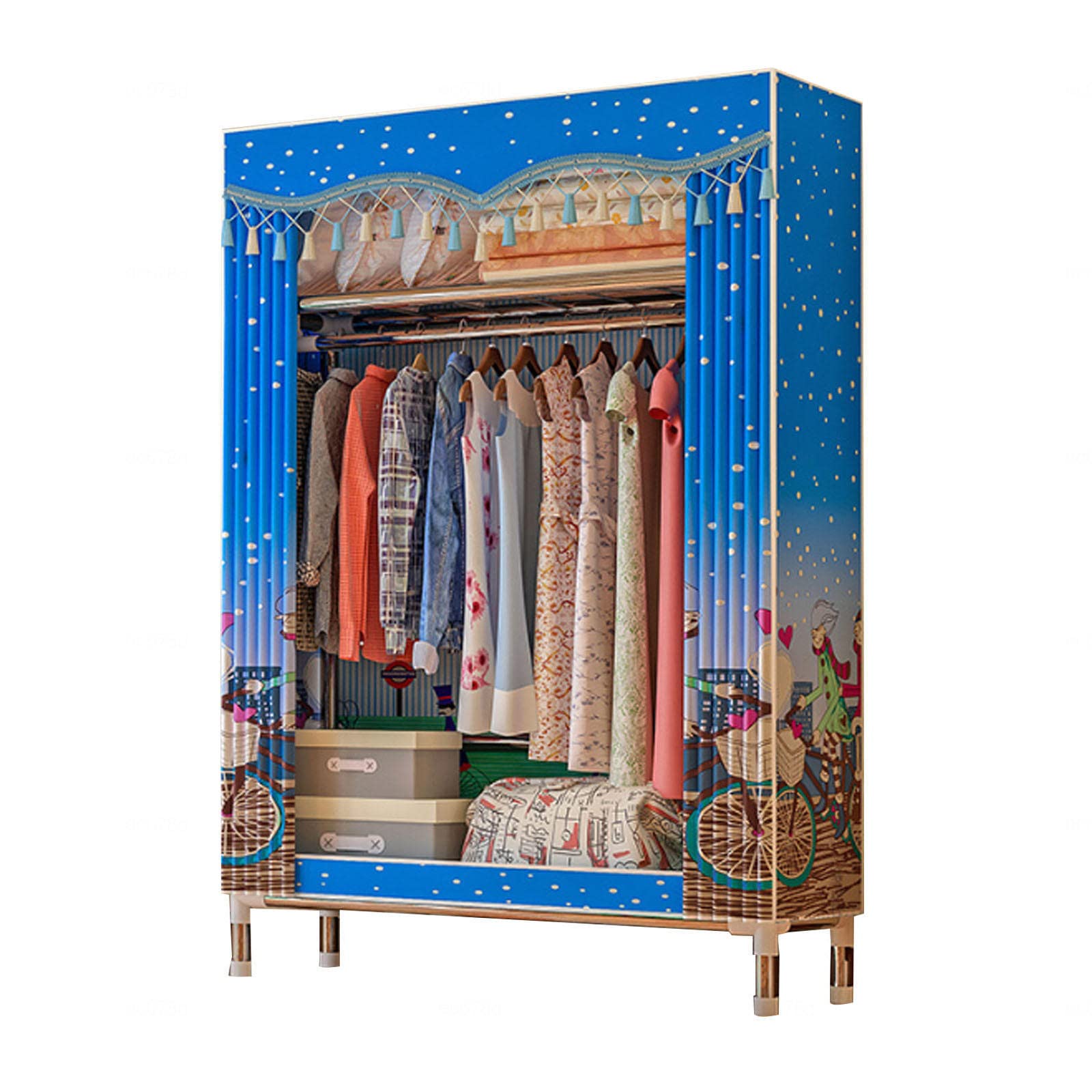 Placard à Vêtements Pliable en Toile pour Gagner de la Place en Chambre