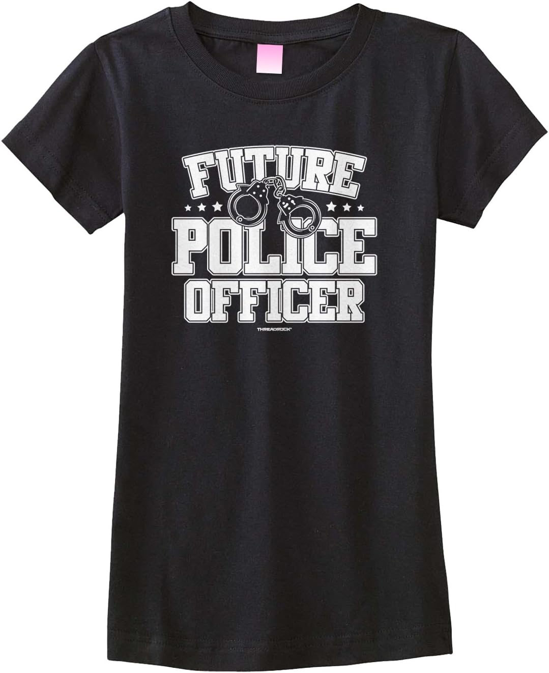 Threadrock Big Girls' Future Police Officer Fitted T-Shirt