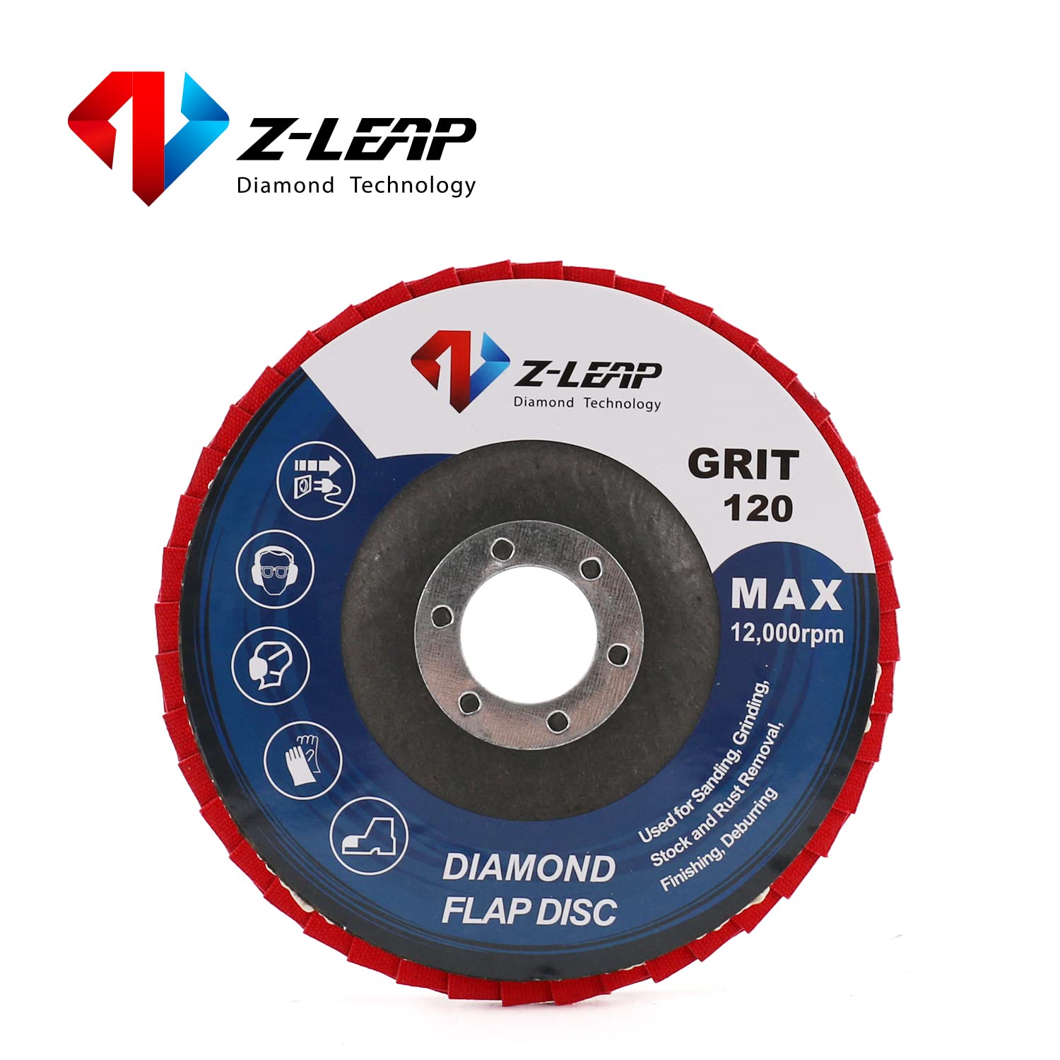 5Inch Diamond Flap Sanding Abrasive Disc 120 Grit Grinding Wheels 125mm for Angle Grinder Sanding Pad with 7/8" Arbor